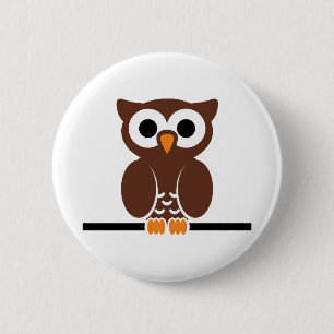 Badge Rond 5 Cm Chouette