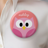 Chouette caricaturale mignonne en rose et corail