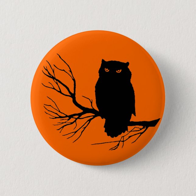 Badge Rond 5 Cm Chouette Éffrayante personnalisable (Devant)