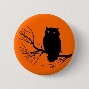 Badge Rond 5 Cm Chouette Éffrayante personnalisable