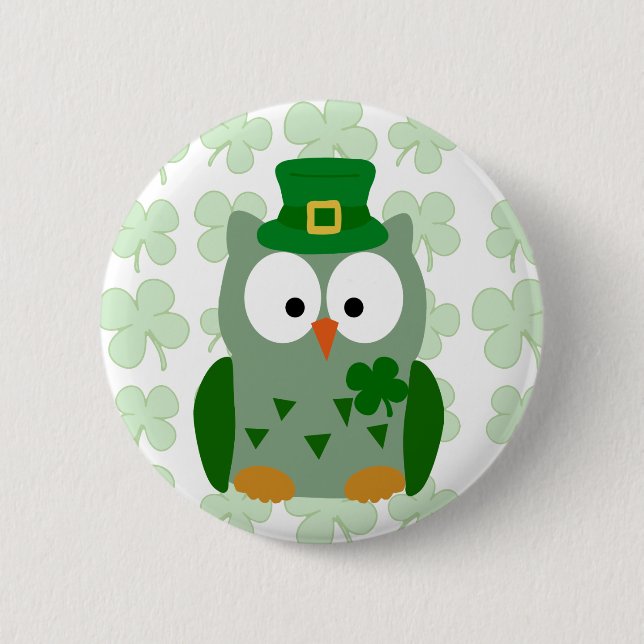 Badge Rond 5 Cm Chouette épervière de St Patrick (Devant)
