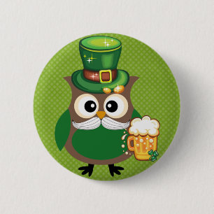 Badge Rond 5 Cm Chouette épervière de St Patrick