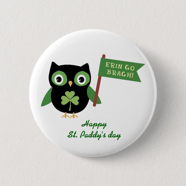 Badge Rond 5 Cm Chouette irlandaise (Devant)