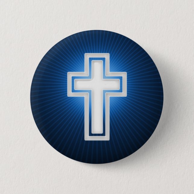 Badge Rond 5 Cm Chrétien religieux de la croix | (Devant)
