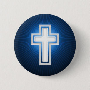 Badge Rond 5 Cm Chrétien religieux de la croix