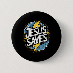 Badge Rond 5 Cm Christan Jésus économise Premium