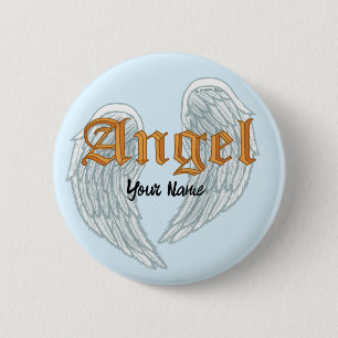 Badge Rond 5 Cm Christian Angel Wings Pin