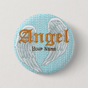 Badge Rond 5 Cm Christian Angel Wings Pin