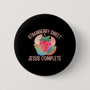 Badge Rond 5 Cm Christian Boho fraise Sweet Jesus Complete Fru