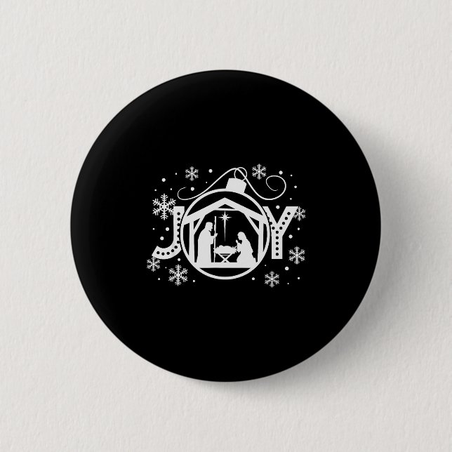 Badge Rond 5 Cm Christian Christmas Joy Jesus Nativity Scene Faith (Devant)