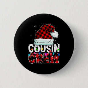 Badge Rond 5 Cm Christmas Cousin Crew Buffalo rouge plaid Pajamas