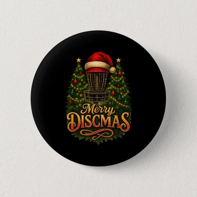 Badge Rond 5 Cm Christmas Disc Golf Merry Discmas  (Devant)