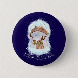 Badge Rond 5 Cm Christmas Fairytale House