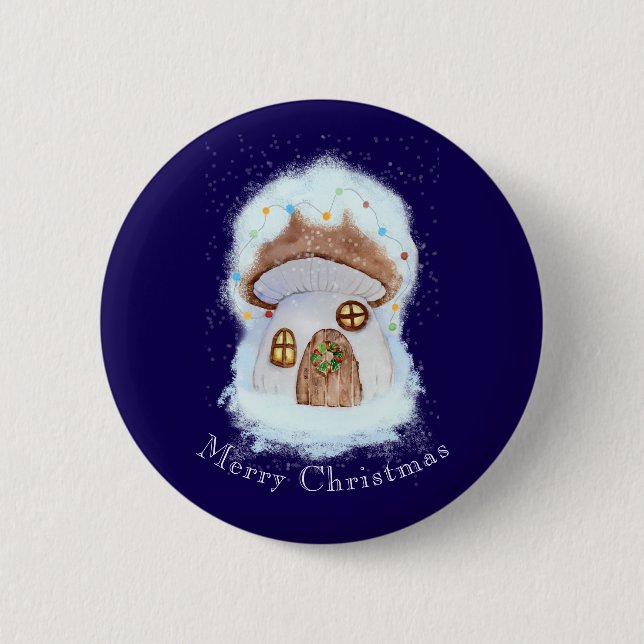 Badge Rond 5 Cm Christmas Fairytale House (Devant)
