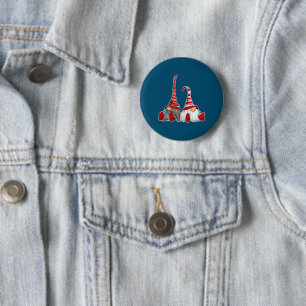 Badge Rond 5 Cm Christmas Gnomes