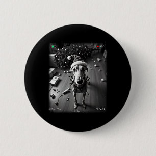 Badge Rond 5 Cm Christmas Greyhound Capturé Sur Caméra