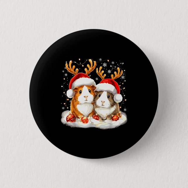 Badge Rond 5 Cm Christmas Guinea G Reindeer Xmas  (Devant)
