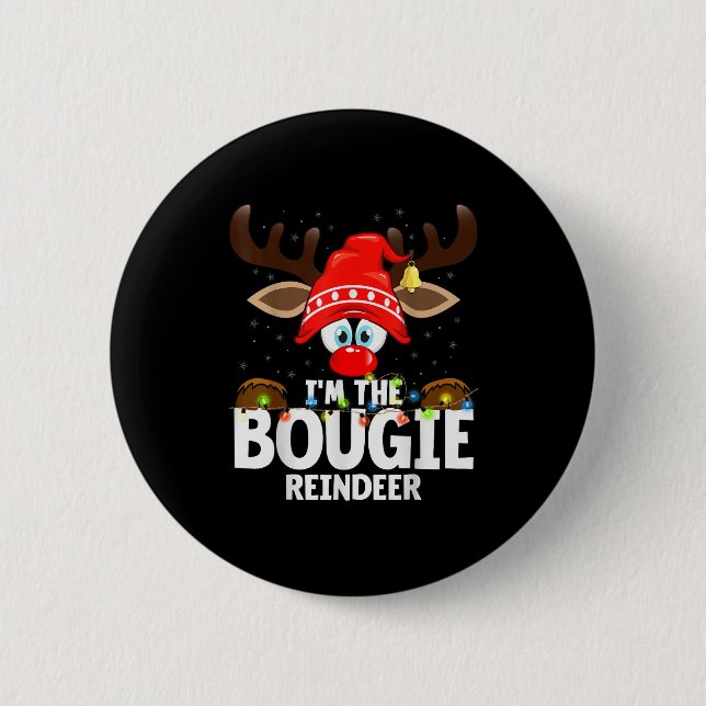 Badge Rond 5 Cm Christmas Matching I'm The Bougie Reindeer  (Devant)