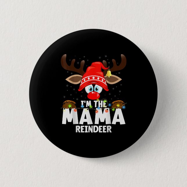 Badge Rond 5 Cm Christmas Matching I'm The Mama Reindeer  (Devant)