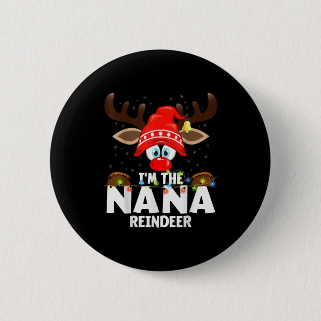 Badge Rond 5 Cm Christmas Matching I'm The Nana Reindeer  (Devant)
