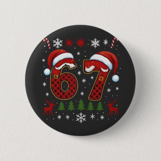 Badge Rond 5 Cm Christmas Six Seven 67 Santa Xmas Gen Alpha