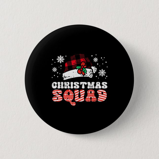 Badge Rond 5 Cm Christmas Squad Funny Xmas Crew Team Matching Kids (Devant)