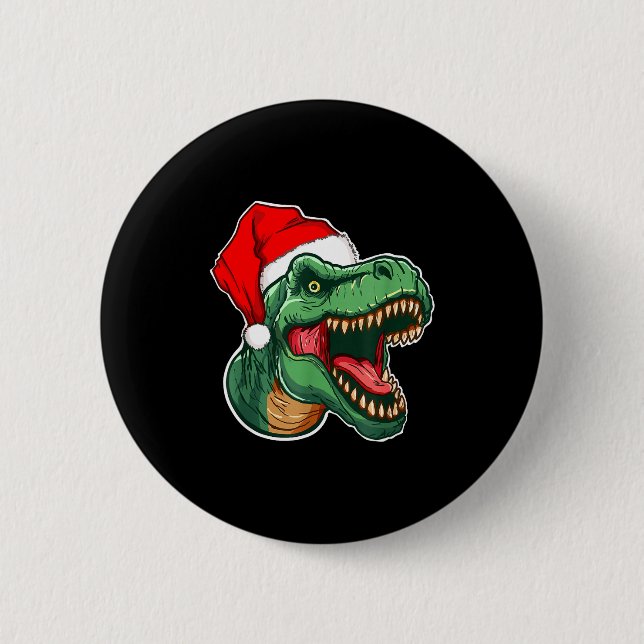 Badge Rond 5 Cm Christmas T-rex  (Devant)