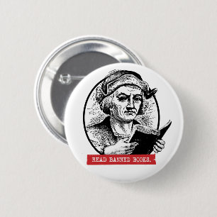 Badge Rond 5 Cm Christophe Colomb Lit Des Livres Interdits