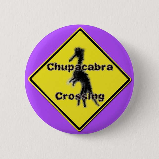 Badge Rond 5 Cm Chupacabra croisant le bouton pourpre (Devant)