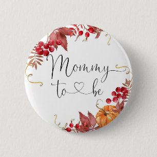 Badge Rond 5 Cm Chute citrouille Maman à être bouton