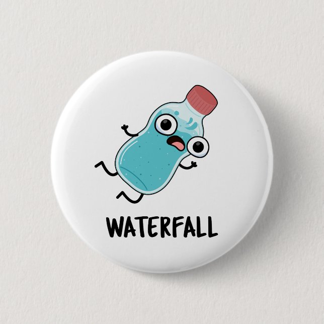 Badge Rond 5 Cm Chute d'eau amusante (Devant)