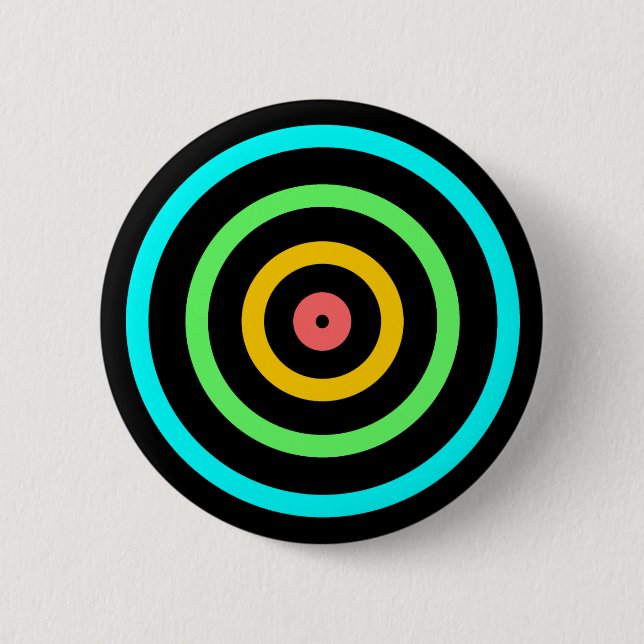 Badge Rond 5 Cm Cible au néon (Devant)
