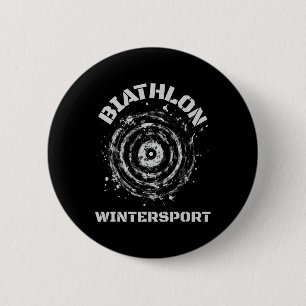 Badge Rond 5 Cm Cible de sport d'hiver de biathlon
