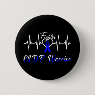 Badge Rond 5 Cm Cidp Sensibilisation Guerrier Heartbeat Combattre 