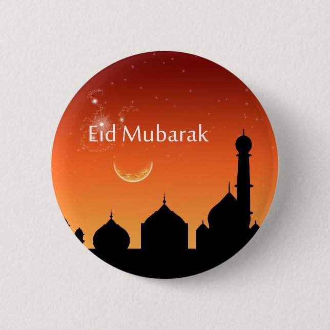 Badge Rond 5 Cm Ciel de soirée d'Eid - bouton (Devant)