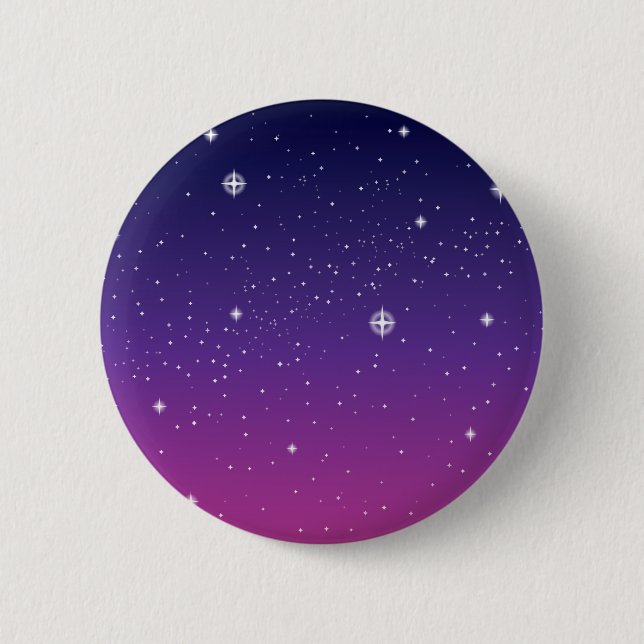 Badge Rond 5 Cm Ciel nocturne étoilé violet foncé (Devant)