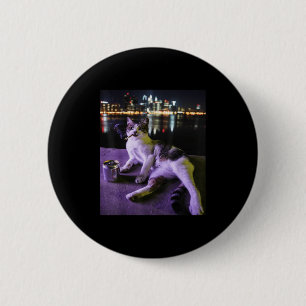 Badge Rond 5 Cm Cigarette Kitten Drôle Fumer Chat Mème Bra Stupide