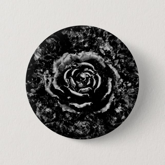 Badge Rond 5 Cm Cimetière noir romantique rose Bouton gothique (Devant)