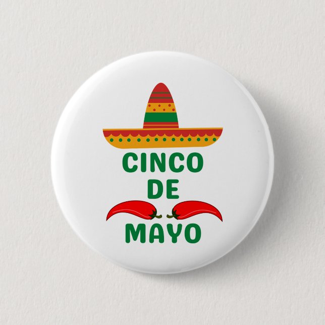 Badge Rond 5 Cm Cinco De Mayo (Devant)