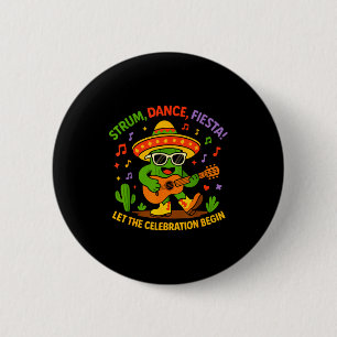 Badge Rond 5 Cm Cinco de mayo drôle de cactus sombrero grattage da