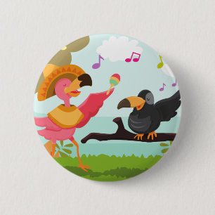 Badge Rond 5 Cm cinco de mayo flamingo