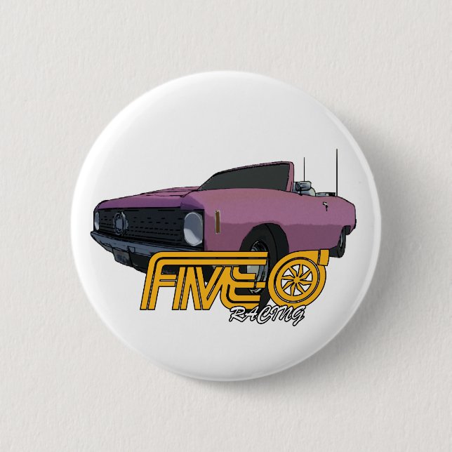 Badge Rond 5 Cm Cinq-0 rose (Devant)