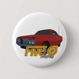 Badge Rond 5 Cm Cinq-0 Rouge