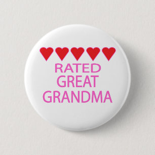 Badge Rond 5 Cm Cinq cœurs super grand-mère