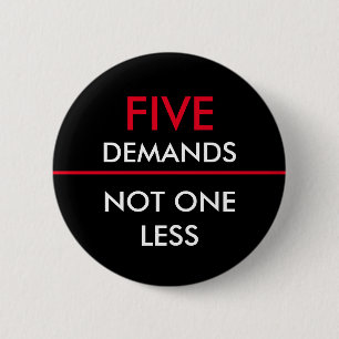 Badge Rond 5 Cm Cinq exigences pas une de moins