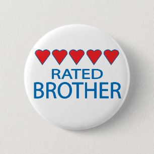 Badge Rond 5 Cm Cinq Frères de cœur