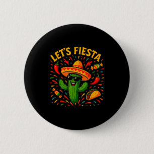 Badge Rond 5 Cm Cinq mai mexicain cactus party drôle letsCinco