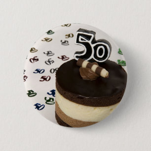 Badge Rond 5 Cm cinquantième anniversaire