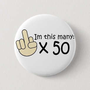 Badge Rond 5 Cm cinquantième Anniversaire