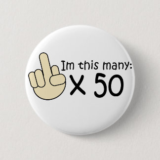 Badge Rond 5 Cm cinquantième Anniversaire